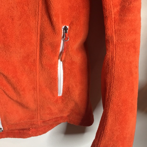 Orange north face zip up fleece jacket - Picture 3 of 4